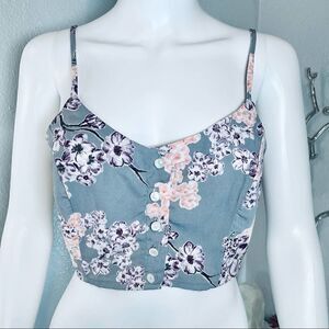 Gypsies and Moondust Floral Crop Top Sleeveless